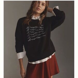 Maeve X Roomytown All Together Now Script Graphic Pullover Sweatshirt Medium